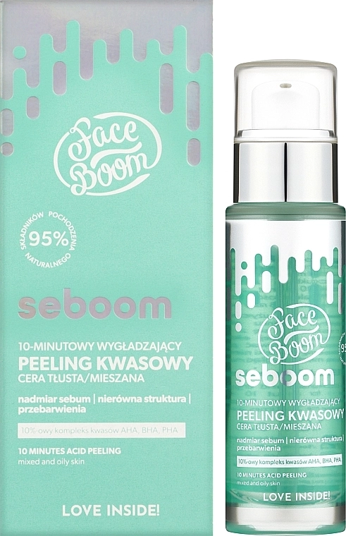 BodyBoom 10-хвилинний розгладжувальний кислотний пілінг для обличчя FaceBoom Smoothing Acid Face Peeling - фото N2