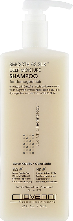 Giovanni Шампунь для поврежденных волос Smooth as Silk Deep Moisture Shampoo - фото N3