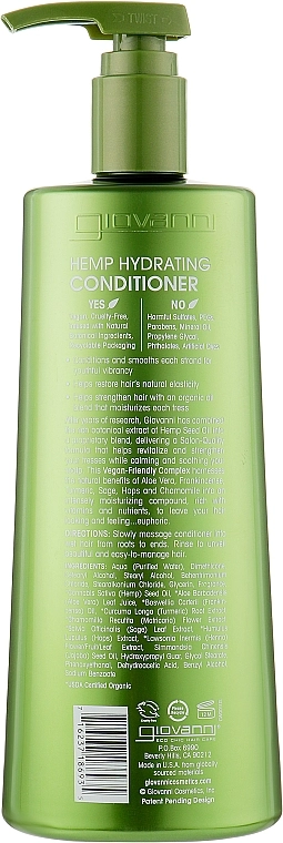 Giovanni Кондиционер для волос Hemp Hydrating Conditioner - фото N4