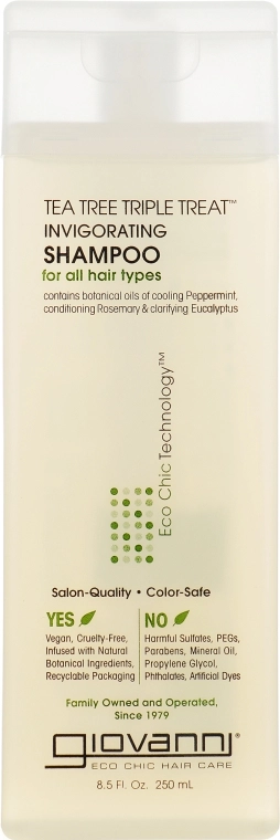 Giovanni Шампунь "Чайне дерево" Eco Chic Hair Care Tea Tree Triple Invigorating Shampoo - фото N1