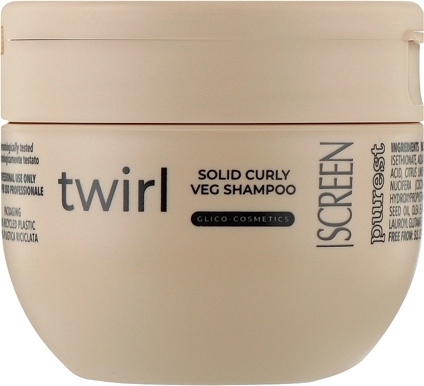 Screen Твердий шампунь для кучерявого волосся Purest Twirl Solid Curly Veg Shampoo - фото N1