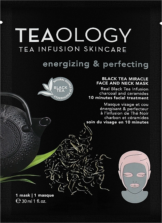 Teaology Маска для лица и шеи Black Tea Miracle Face and Neck Mask - фото N1