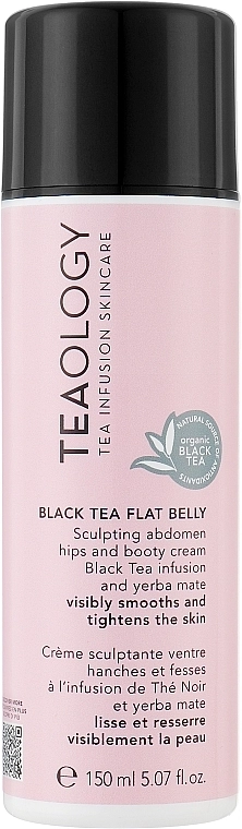 Teaology Укрепляющий крем для живота, бедер, ягодиц с настоем черного чая и йерба мате Black Tea Flat Belly Cream - фото N1