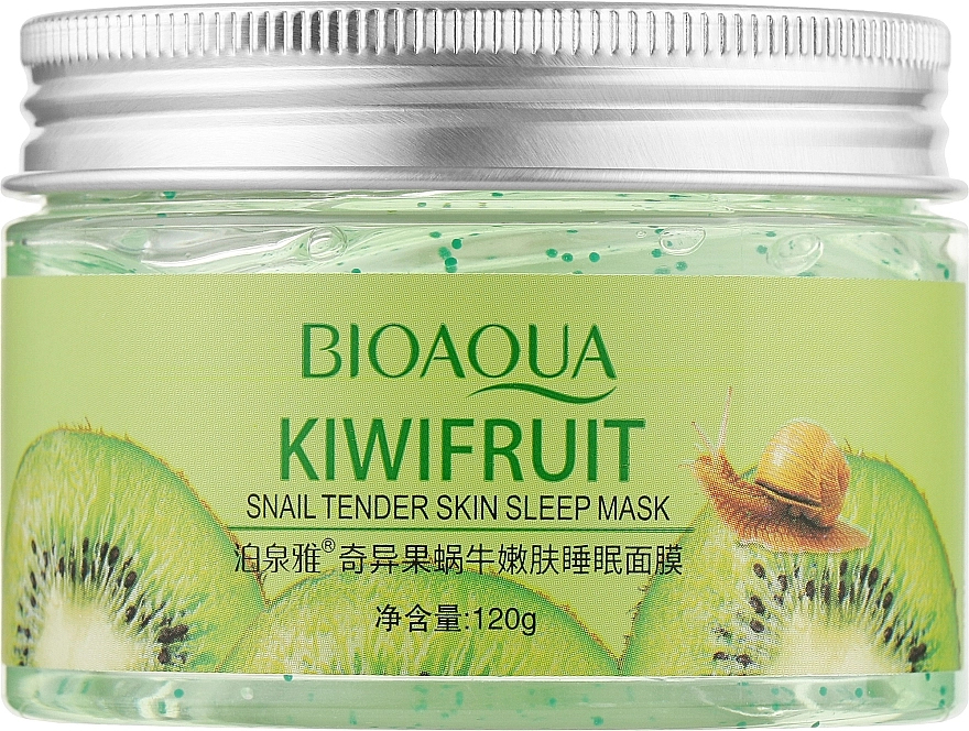 Bioaqua Нічна маска-детокс для обличчя з ківі й равликовим муцином Kiwifruit Snail Tender Skin Sleep Mask - фото N1