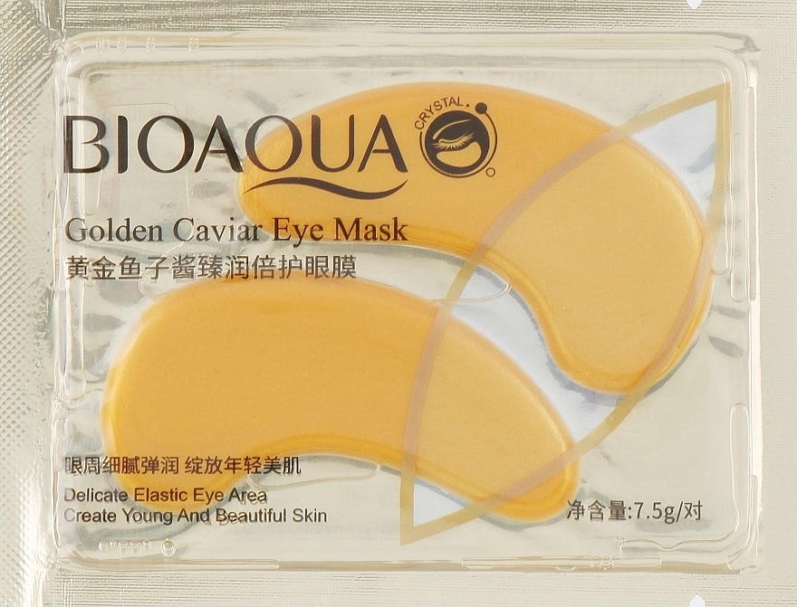 Bioaqua Увлажняющие и разглаживающие патчи под глаза c золотом и икрой Golden Caviar Eye Mask - фото N1