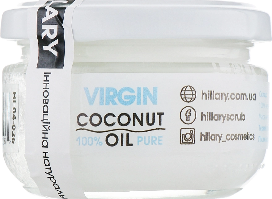 Hillary Нерафіноване кокосове масло Virgin Coconut Oil - фото N1