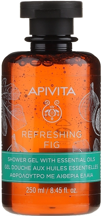 Apivita Гель для душу з ефірними маслами Refreshing Fig Shower Gel with Essential Oils - фото N1