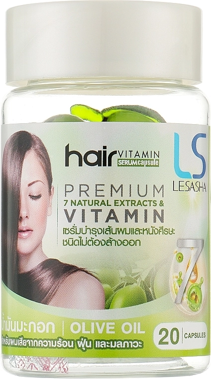 Lesasha Тайські капсули для волосся з оливковою олією Hair Serum Vitamin Olive Oil (флакон) - фото N1