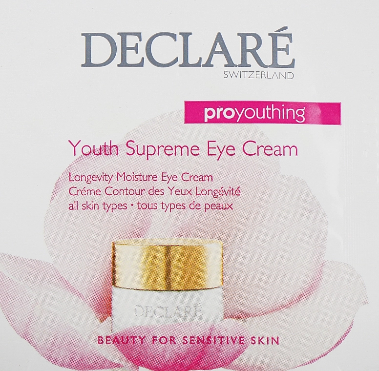 Declare Крем от первых признаков старения для кожи вокруг глаз Pro Youthing Youth Supreme Eye Cream (пробник), 1.5ml - фото N1