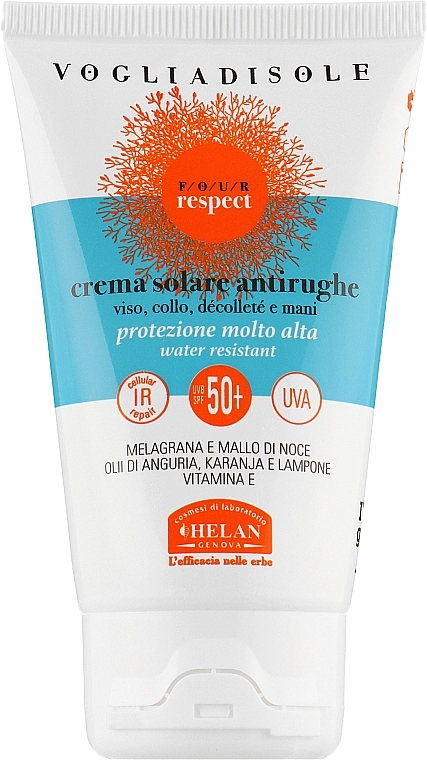 Helan Крем для обличчя проти зморщок, сонцезахисний SPF50+ Four Respect Crema Solare Antirughe Viso SPF 50+ - фото N1