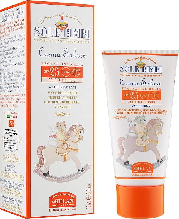 Helan Сонцезахисний крем для дітей Sole Bimbi SPF 25 Sun Care Cream - фото N5