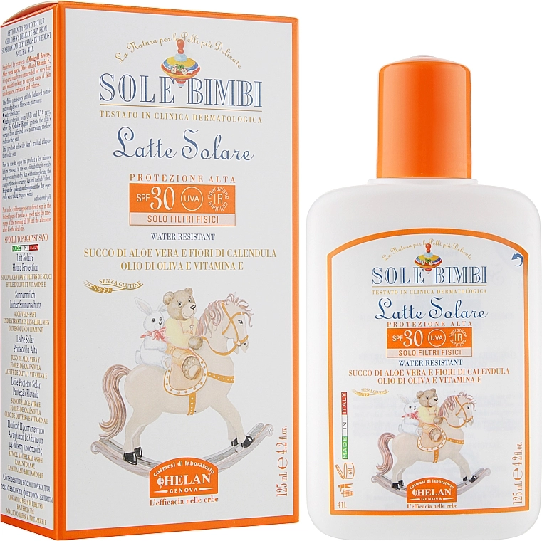 Helan Солнцезащитное молочко для детей Sole Bimbi SPF 30 Sun Milk - фото N2