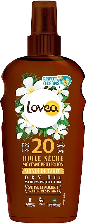 Lovea УЦЕНКА Сухое масло для загара Protection Dry Oil Spray SPF20 * - фото N1