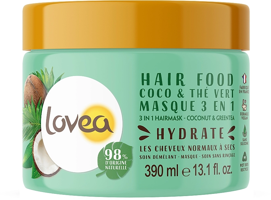 Lovea Маска для волосся 3 в 1 «Кокос та зелений чай» 3 in 1 Hair Mask Coconut & Green Tea - фото N1