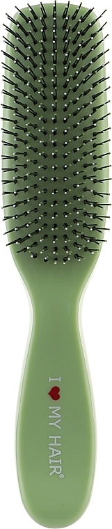 I LOVE MY HAIR Щітка для волосся «Spider», 9 рядів, глянсова, зелена - фото N1