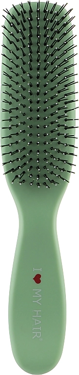 I LOVE MY HAIR Щітка для волосся "Spider Soft", 9 рядів, матова, зелена - фото N1