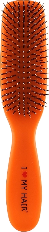 I LOVE MY HAIR Щітка дитяча для волосся "Spider Soft Kids", 9 рядів, матова, помаранчева - фото N1