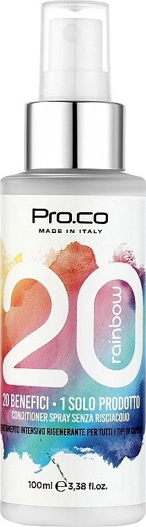 Pro. Co Кондиционер для оздоровления и восстановления волос Rainbow 20 + 1 Conditioner - фото N1