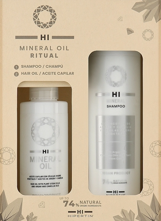 Hipertin Набір для відновлення, живлення та захисту волосся Ritual Mineral Oil (shm/300ml + h/oil/100ml) - фото N1