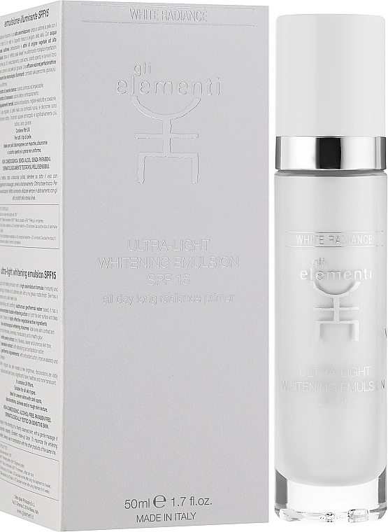 Gli Elementi Емульсія для обличчя White Radiance Ultra-Light Whitening Emulsion SPF 15 - фото N2