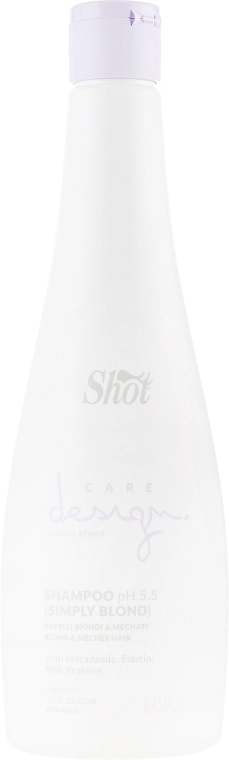 Shot Шампунь для освітленого і мелірованого волосся Care Design Simply Blond Shampoo - фото N1