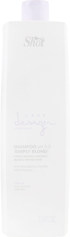 Shot Шампунь для осветленных и мелированных волос Care Design Simply Blond Shampoo - фото N3