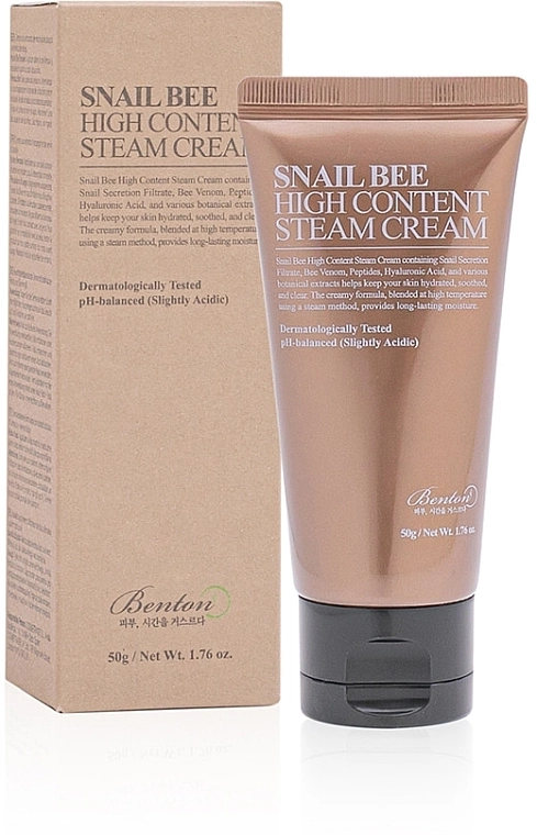 Benton Нічний крем з високим вмістом муцину равлика і бджолиним ядом Snail Bee High Content Steam Cream - фото N1