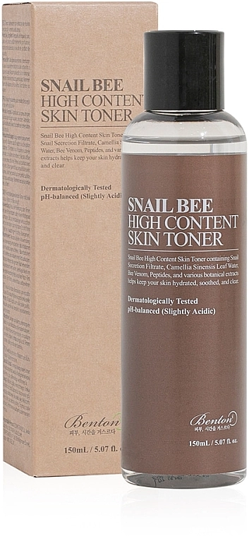 Benton Тонер з високим вмістом муцину равлика та бджолиним ядом Snail Bee High Content Skin - фото N1