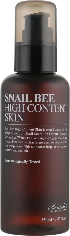Benton Тонер з високим вмістом муцину равлика та бджолиним ядом Snail Bee High Content Skin - фото N2