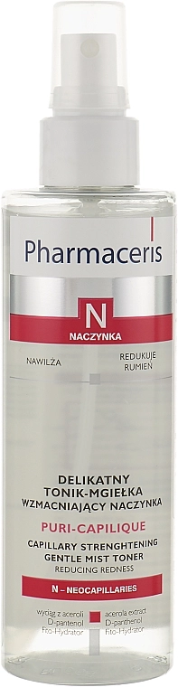 Pharmaceris Нежный укрепляющий тоник-мист для лица N Puri-Capilique Cappilary Strenghtening Gentle Mist Toner - фото N1