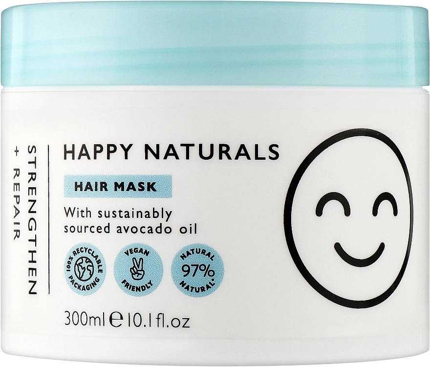 Happy Naturals Маска для укрепления и восстановления волос Strengthen & Repair Hair Mask - фото N1