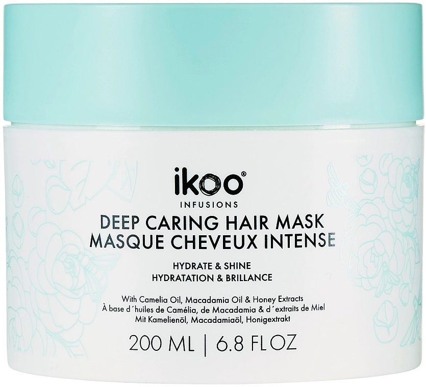 Ikoo Маска-смузи для волос "Увлажнение и блеск" Infusions Deep Caring Hair Mask, 200ml - фото N1