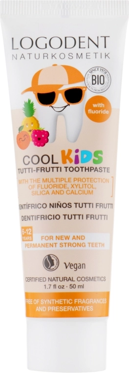Logona Гель зубной для детей Тутти-Фрутти Cool Kids Tutti Frutti Toothpaste - фото N1