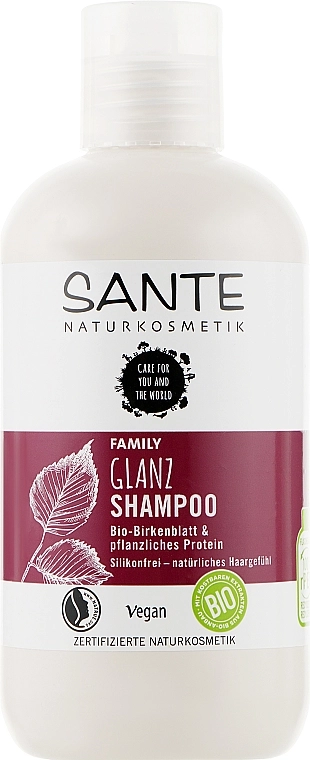 Sante Биошампунь для блеска волос «Растительные протеины и березовые листья» Family Organic Birch Leaf & Plant Protein Shine Shampoo - фото N1