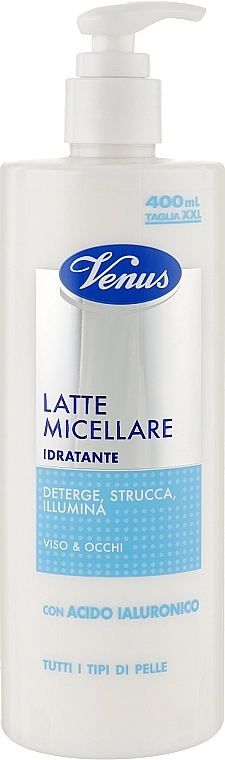 Venus Міцелярне молочко для всіх типів шкіри обличчя й очей "Зволоження" Latte Micellare Idratanre - фото N1