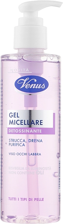 Venus Мицеллярный гель для лица, губ и глаз выводящий токсины Detoxing Micellar Gel Face-Eyes-Lips - фото N1