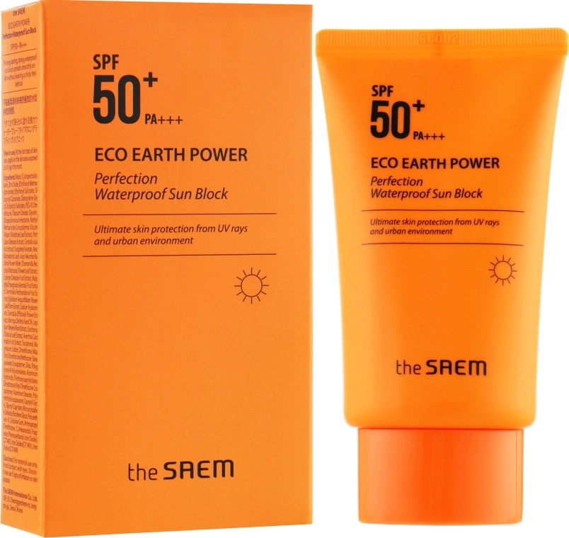 The Saem Водостійкий сонцезахисний крем Eco Earth Power Perfection Waterproof Sun Block SPF50+ PA+++ - фото N1