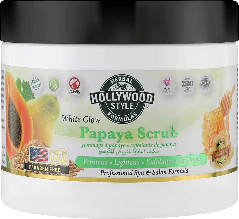Hollywood Style Отбеливающий скраб для лица с экстрактом папайи White Glow Papaya Scrub - фото N1