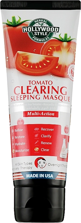 Hollywood Style Маска для лица ночная Tomato Sleeping Masque - фото N1