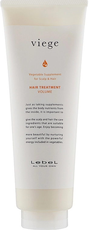Lebel Маска для об'єму волосся Viege Treatment Volume - фото N1