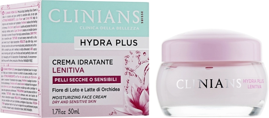 Clinians Увлажняющий крем для сухой и чувствительной кожи лица Hydra Plus Moisturizing Face Cream - фото N1