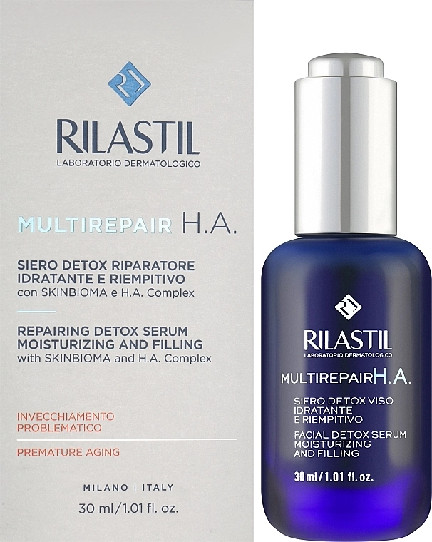 Rilastil Відновлювальна сироватка для обличчя Multirepair H.A. Repairing Detox Serum - фото N2
