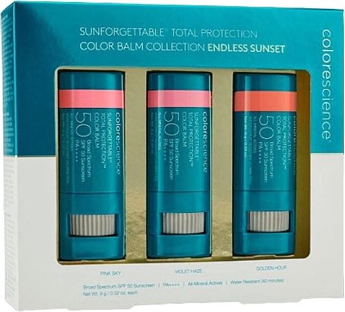 Colorescience Набор бальзамов для губ/румян Sunforgettable Multipack (balm/3x9g) - фото N1