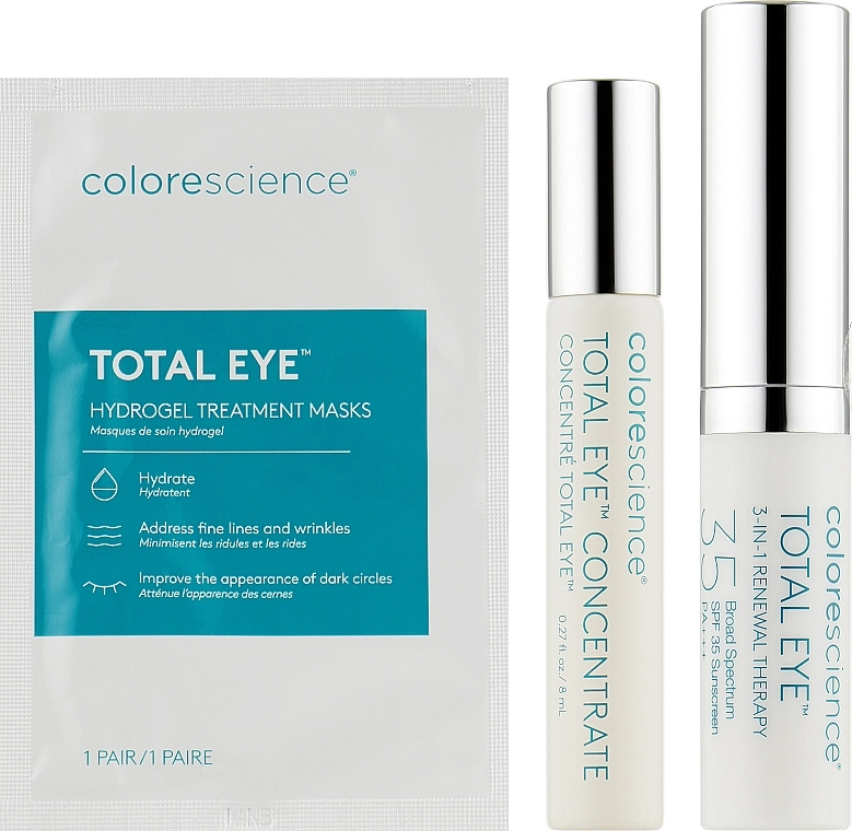 Colorescience Набір для корекції пігментних плям Total Eye Restore Regimen Kit (eye/cr/7ml+ concentrate/8ml + patches/12pcs.) - фото N2