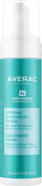 Averac Пінка для вмивання жирної та комбінованої шкіри Cleansing Foam - фото N1