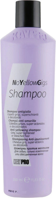 Шампунь від жовтого відтінку - KayPro NoYellowGigs Shampoo, 350 мл - фото N1