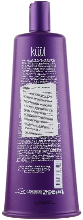 Kuul Тонирующий шампунь для осветленных волос Color Me Shampoo Matizant, 1000ml - фото N2