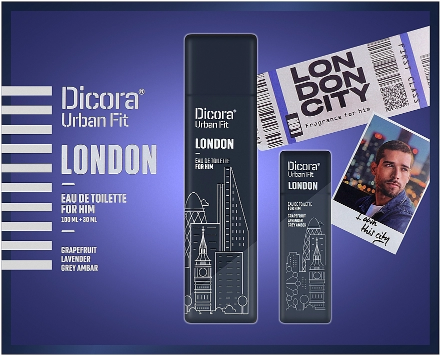 Dicora Urban Fit London Набір (edt/100 ml + edt/30 ml) - фото N1