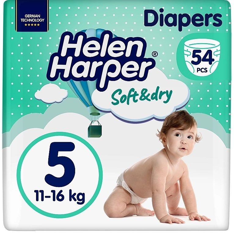 Helen Harper Підгузники дитячі Soft&Dry Junior 5, 11-16 кг, 54 шт. - фото N1