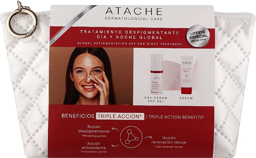 Atache Набор Despigment P3 (f/cr/50ml + f/serum/30ml + pouch) - фото N1